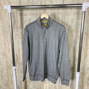 Vintage 1946 Washed Stoned & Beaten Sweatshirt Mens Medium Gray 1/4 Zip Pullover